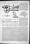 Antique Old Print 1880 Parker Smith Automatic Break Llardett Spring Windlass