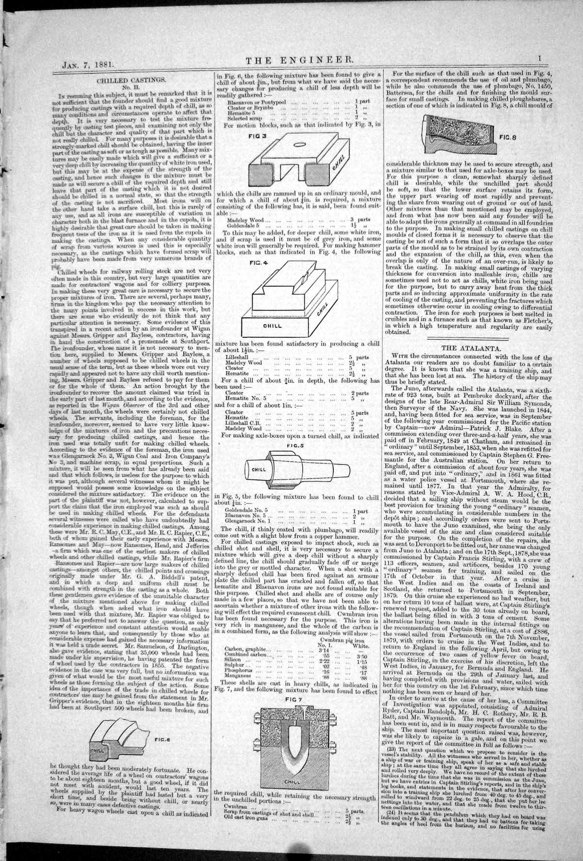 Antique Old Print 1881 Chilled Castings Diagrams Ruabon Explosion Plan Works