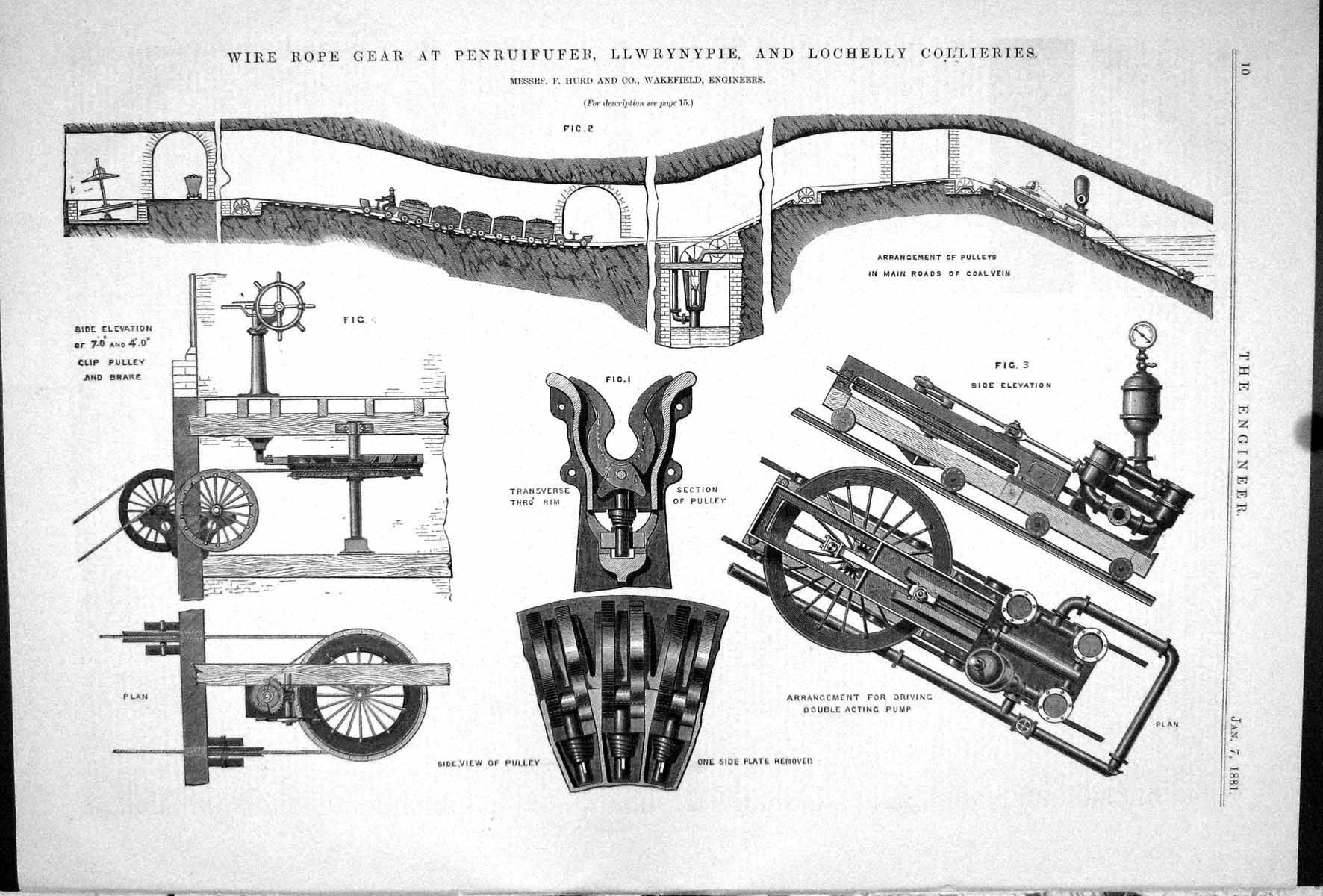 Old Wire Roap Gear Penruifufer Llwrynypie Lochelly Collieries Hurd 18 19th