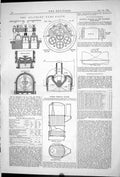 Old Print Staveley Blowing Engines Pump Valve Jones Vertical Boiler 1881 19th