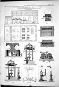 Antique Print 1881 Wood Pulp Making Machinery Theodor Friedrich Bell Kriens