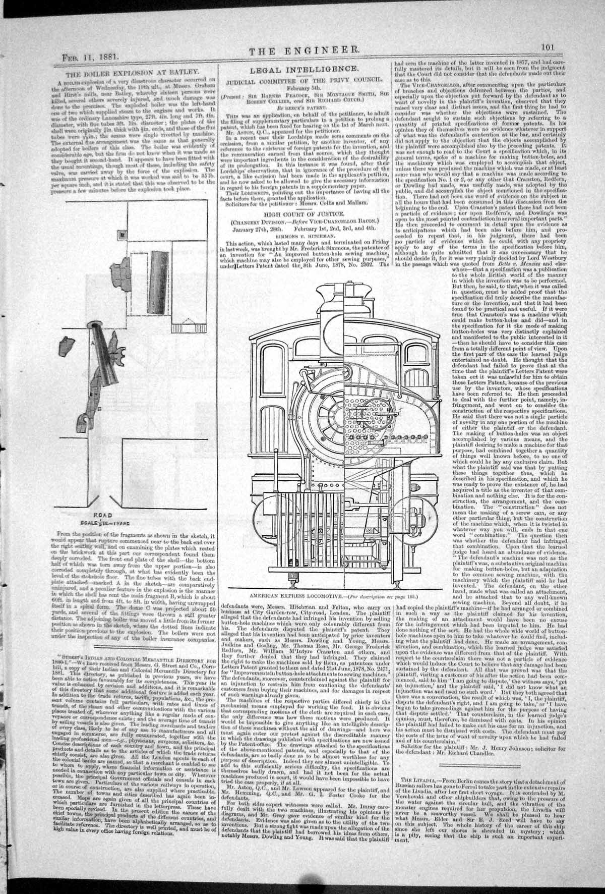 Antique Old Print 1881 American Express Locomotive Train Kinder Steam Brewery