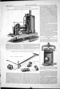 Antique Print 1881 Coke-Drawing Engine Chaplin Kennedy Testing Water Pipes 19th