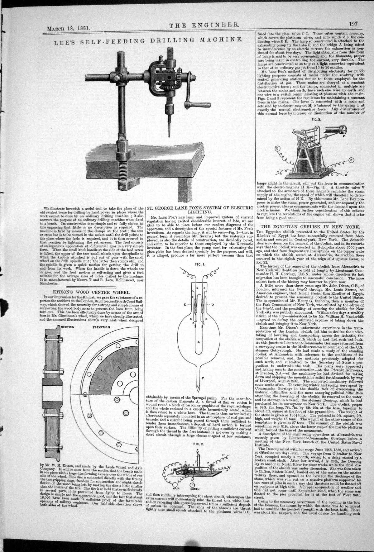 Old 1881 Lee Self-Feeding Drilling Machine Kitson Lane Fox Machinery Victorian