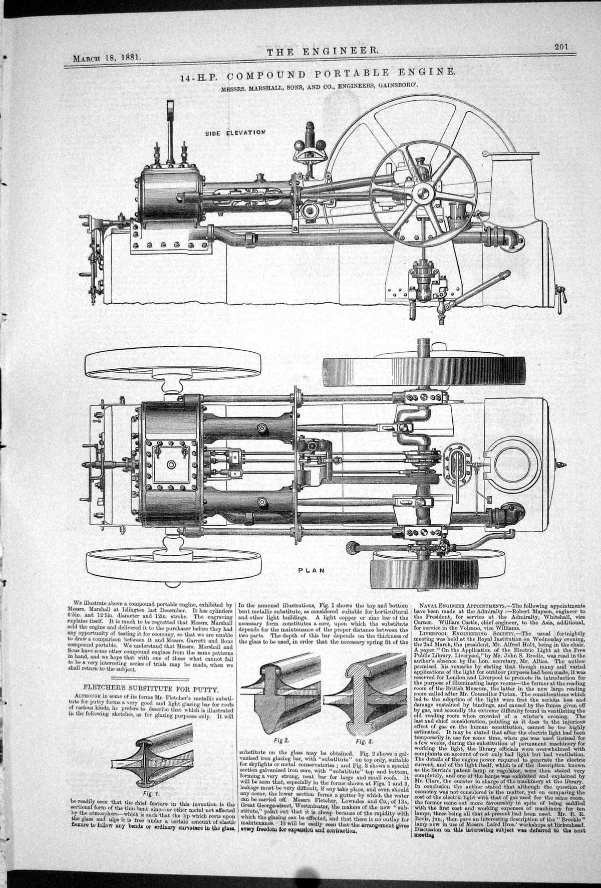 Old Engineering 1881 14-H.P. Compound Portable Engine Marshall Machin Victorian