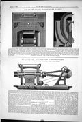 Antique Old Print 1881 Anthracite House Fire Grate Worssam Double-Saw Oakley
