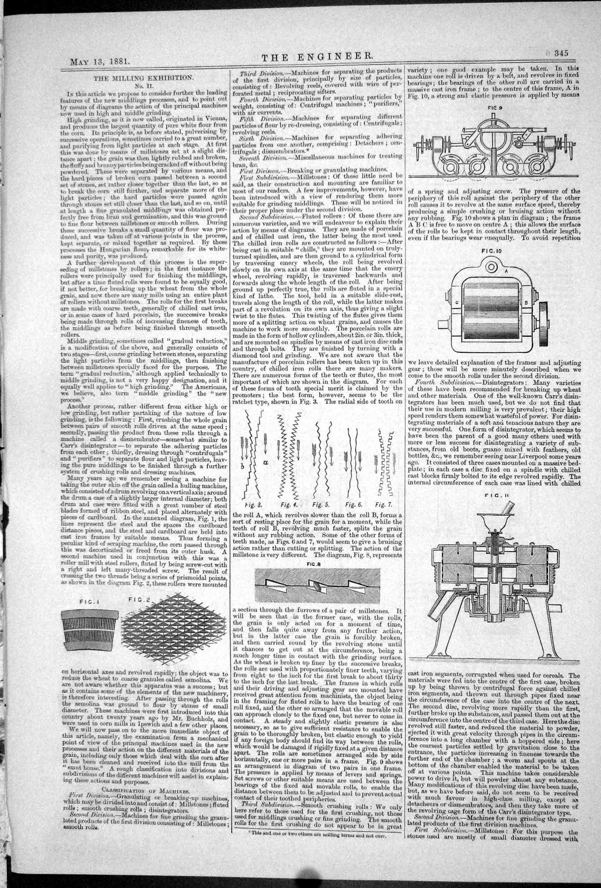 Old 1881 Milling Exhibition Machinery Rolling Cast Iron Carter Turner Victorian