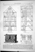 Antique Old Print 1881 Nagel Kaemp Exhibition Mill Machinery Vertical Section