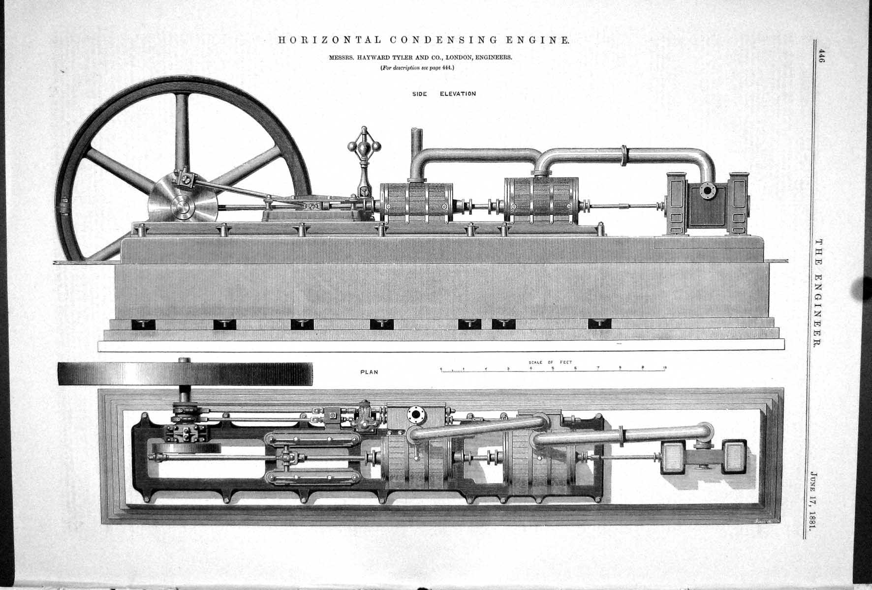 Old Horizontal Condensing Engine Hayward Tyler London Engineering 188 Victorian