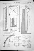 Antique Print 1881 Telescope Gasher Halifax Pediment Girders Wrought Iron 19th