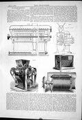 Old Engineering 1881 Milling Exhibition Houghton Machinery Agricultur Victorian