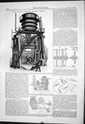 Old Print 1881 Morse Cotton Baling Press Plough Clod Breaker Dynamometer 19th