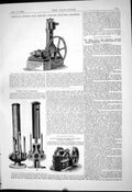 Old Print 1881 Vertical Engine Driving Dynamo Electric Machine Smith Hall 19th