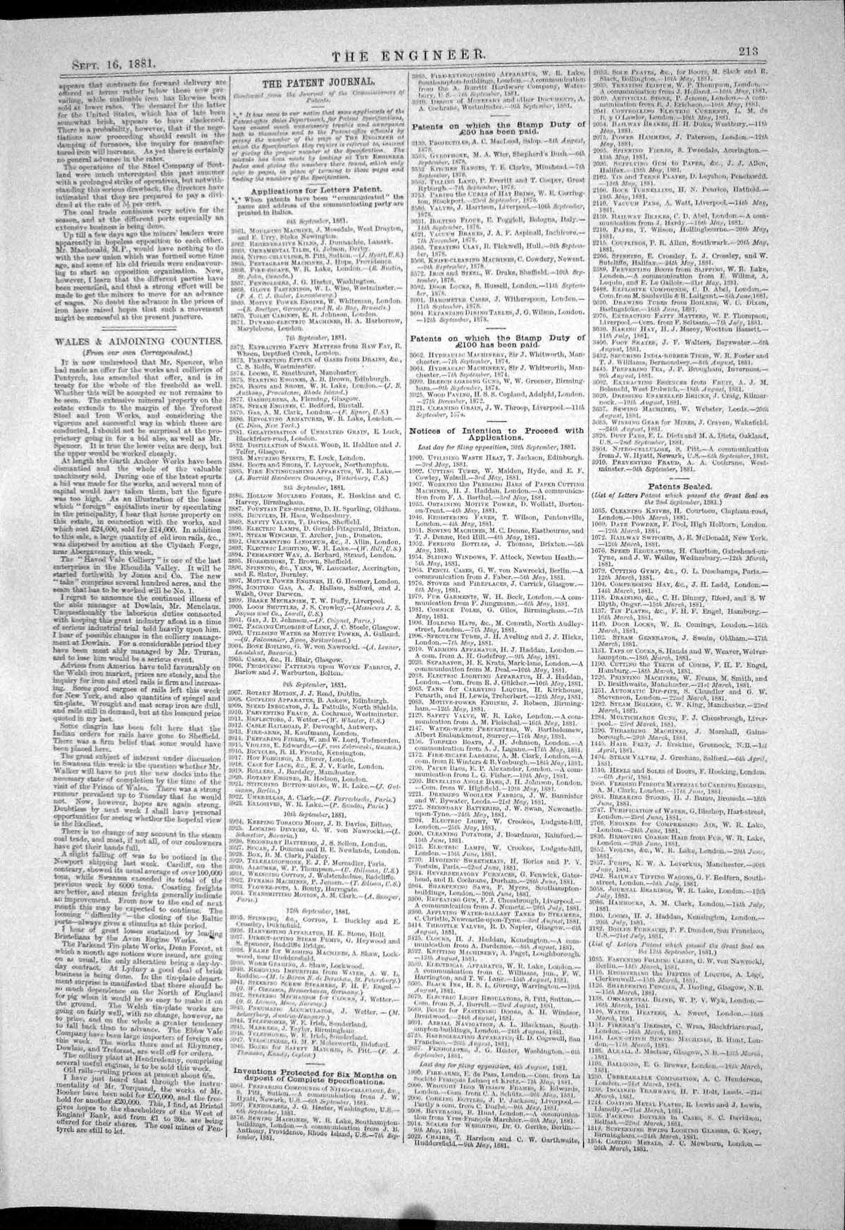 Antique Print 1881 Machinery Phillips Willcox Grant Mather Wise Pilkington 19th