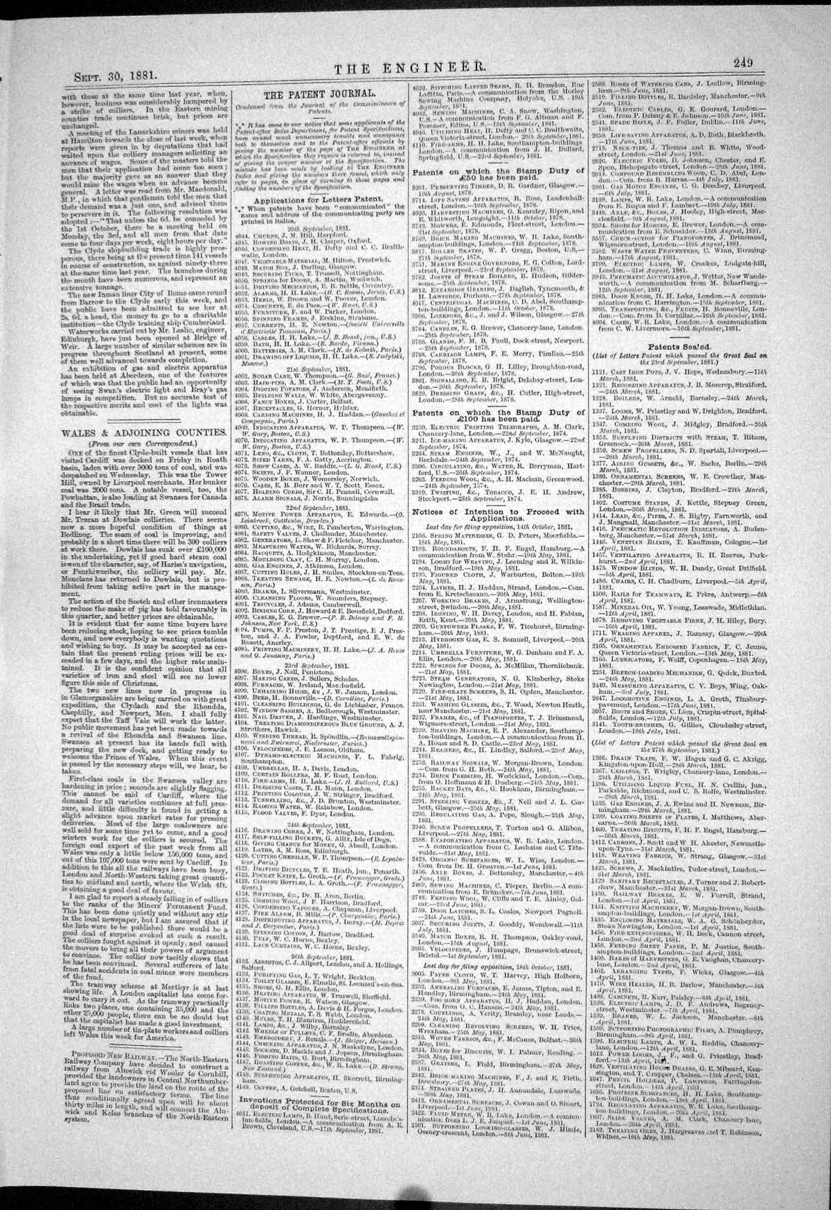 Antique Print 1881 Machinery Worssam Grice Joicey Brotherhood Allfrey Perry
