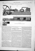 Old Print Engineering 1881 Tandem Compound Engine Douglas Grant Machinery 19th