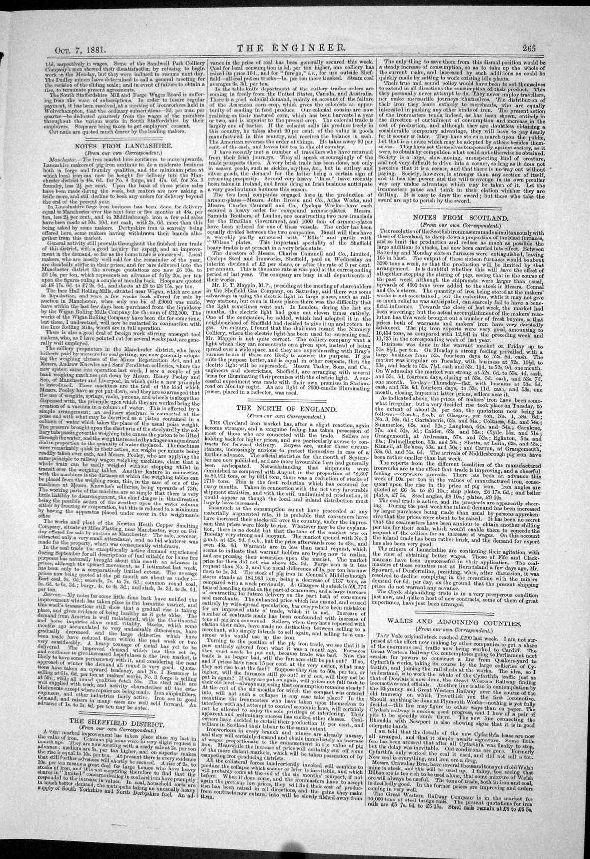 Old Print 1881 Machinery Sellers Justice Clark Brewer Gordon Tongue Imray 19th