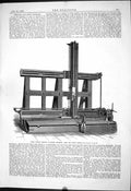 Old Print 1881 Planing Machine Maudslay Field Works Plan Newhaven Harbour 19th