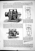 Old Engineering 1881 Ball Dynamo-Electric Machine Napoli Dynamometer Victorian