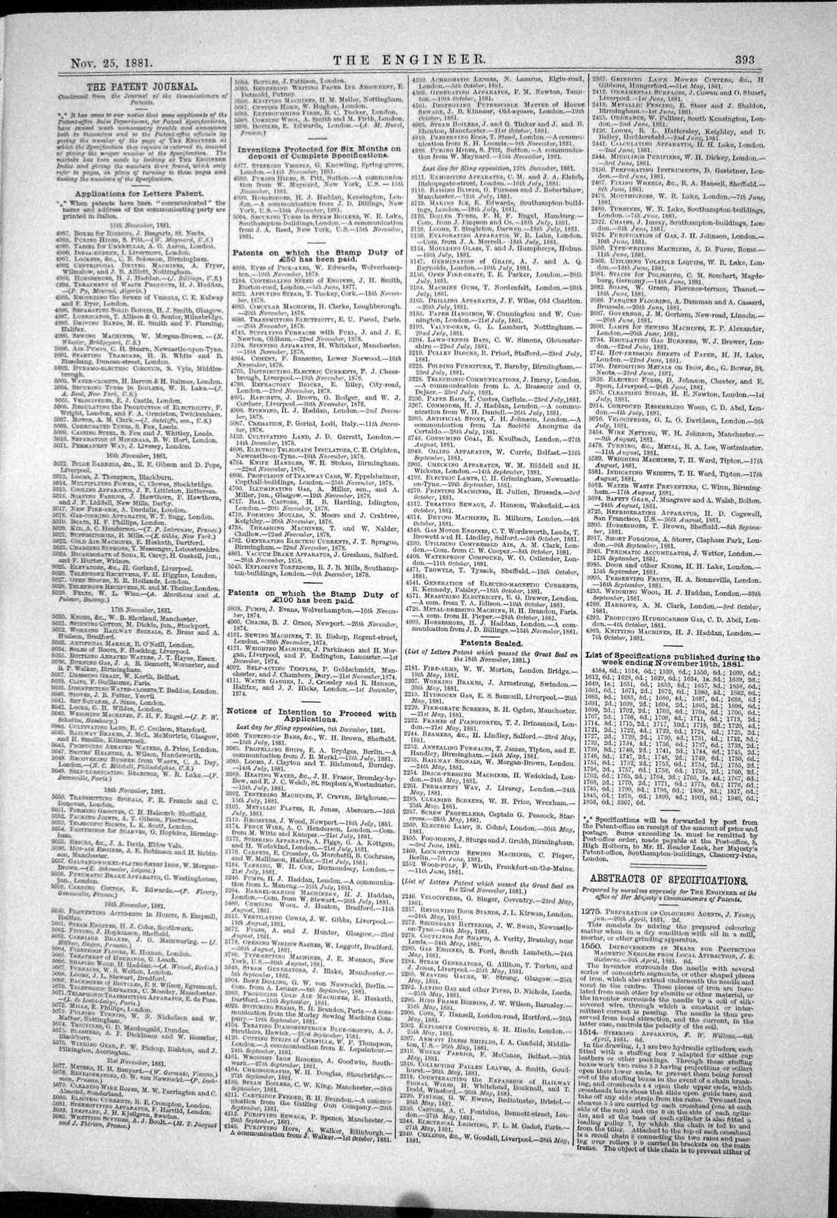 Antique Print Engineering 1881 Machinery Lyle Taylor Kirk Wood Crane Platts
