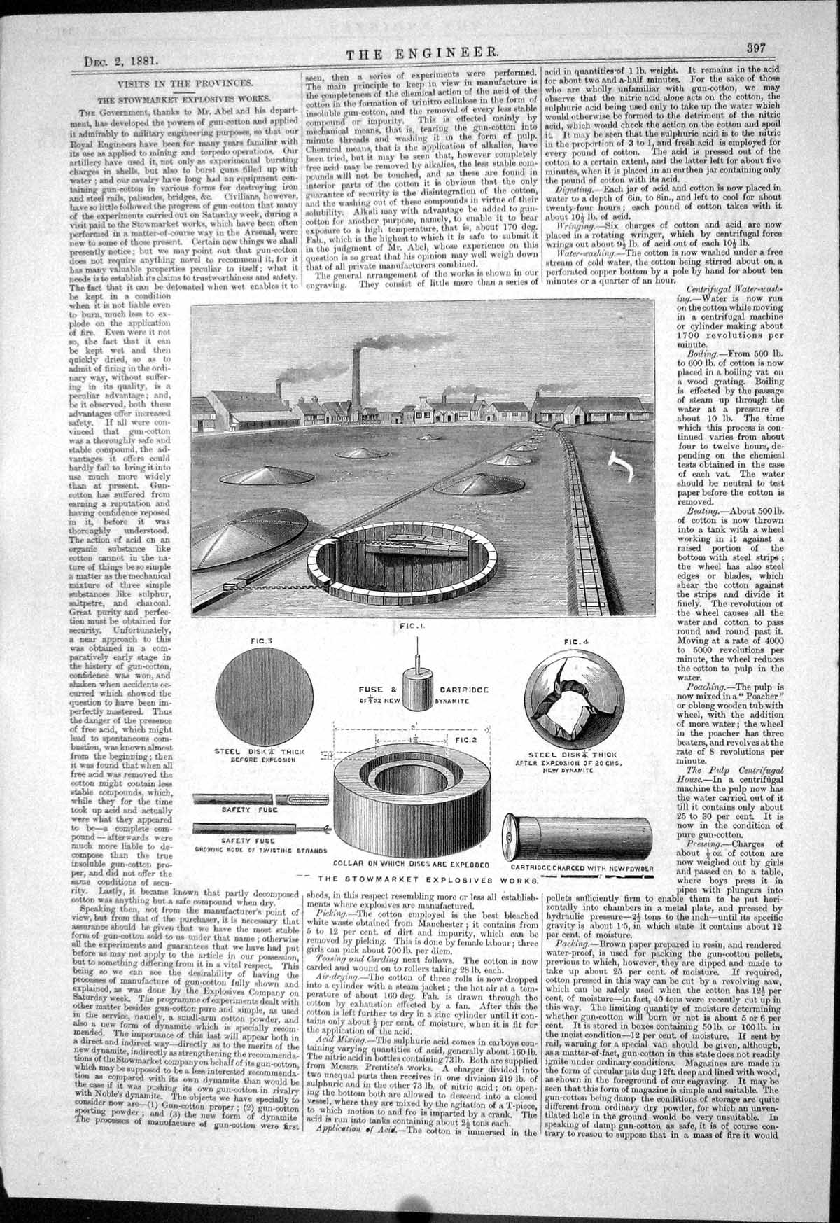 Antique Print 1881 Stowmarket Explosives Works Dynamite Map Vienna Railway 19th