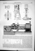 Antique Old Print 1881 Joy Valve Gear Machinery Iron Roofs Walmisley Glasgow
