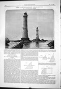 Antique Print 1881 New Eddystone Lighthouse Douglass M.I.C.E. Lank Quarries