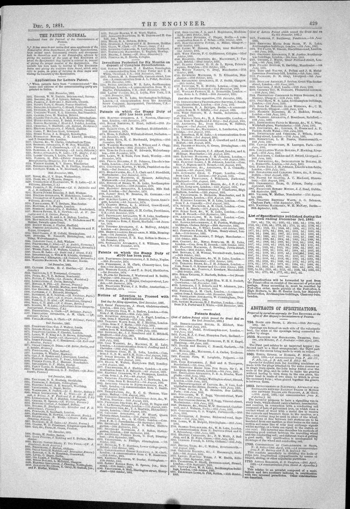 Antique Old Print 1881 Machinery Newton Samuelson Rogers Jennings Lake Pieper