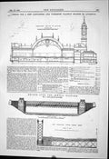 Antique Print 1881 Lancashire Railway Station Liverpool Bridge Irwell Jacob