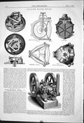Antique Print 1881 Pocock Water Meter Bailey Hydraulic Pumping Engine Mines
