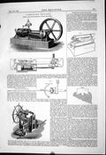 Antique Old Print Compound Engine Lane Reyns Simey Steam Steering Gear 1881