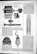 Old Print 1882 Waller Gas Exhauster Swan Electric Mining Lamp Dorchester 19th