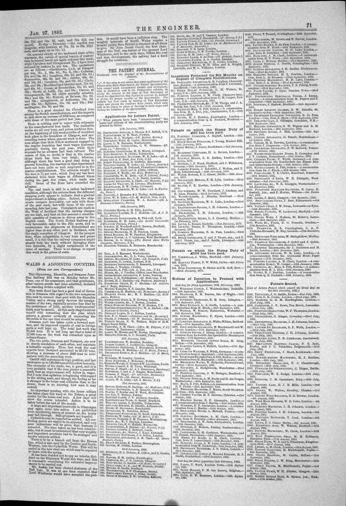 Old Print 1882 Electricity Danger Alarms Signals Rails Sleepers Railways 19th