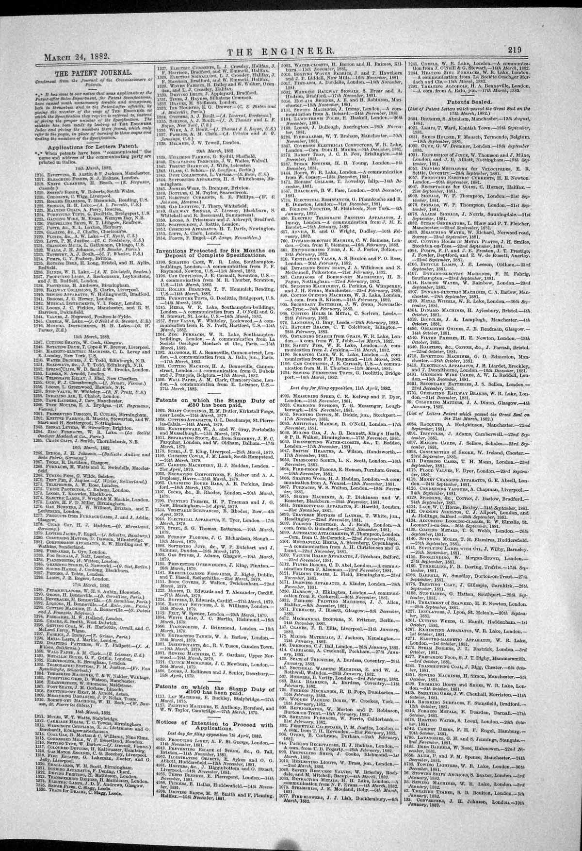 Old Print 1882 Fire Engine Haddan Valve Railway Brakes Gas Engines Steam 19th