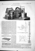 Old 1882 Gas Exhauster Machinery Allen Lambeth Low Board Street Mast Victorian