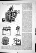 Old Engineering 1882 Worssam Cask-Making Machinery Instruments Chelse Victorian