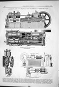 Old Print 1882 Naval Submarine Hall Refrigerator Loudon Pump Bell-Coleman 19th