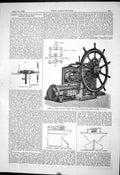 Antique Print 1882 Hunting Valve Gear Roger Simey Heathorn Steering Rudder 19th