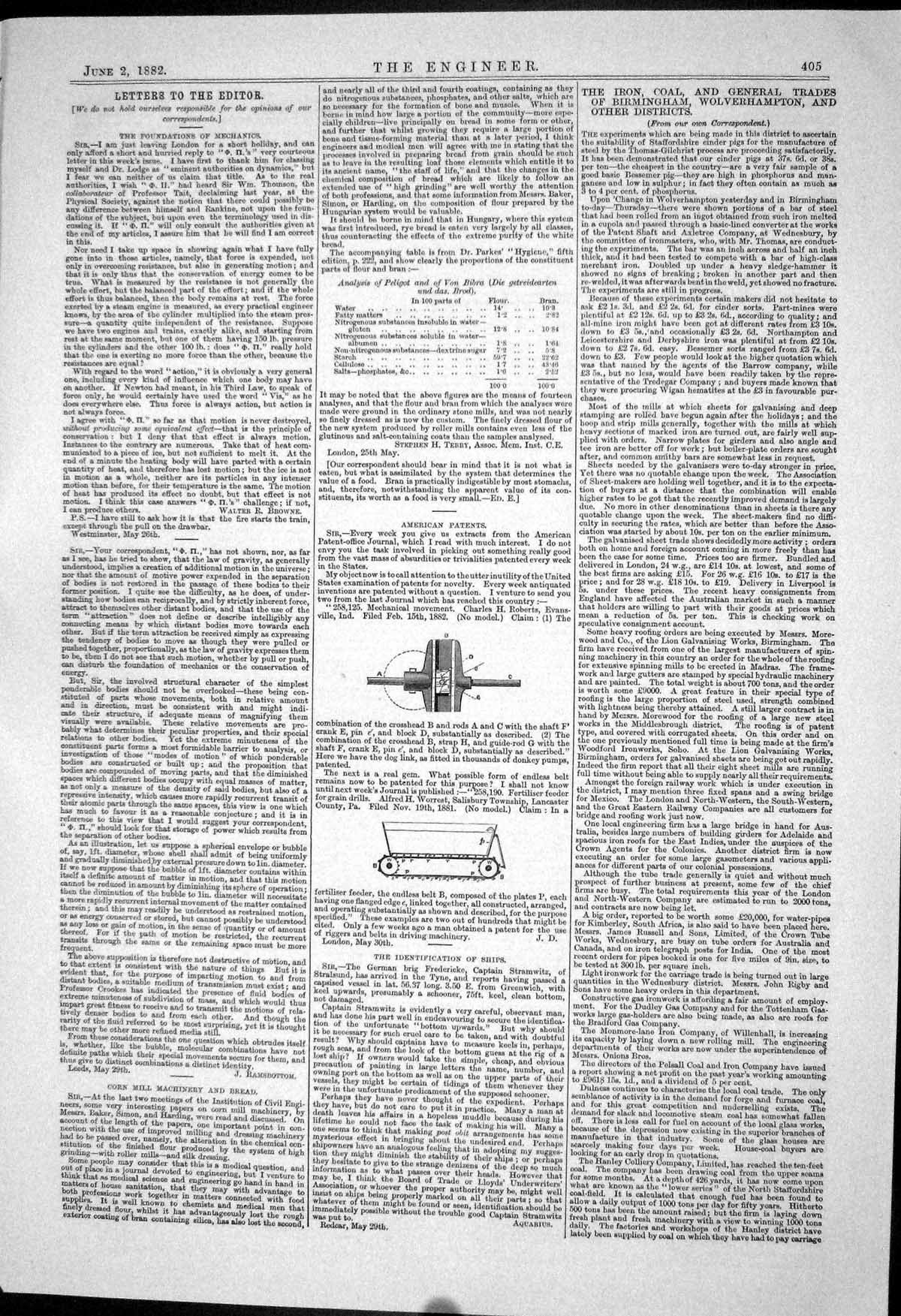 Antique Print 1882 American Patents Mechanics Roberts Evansville Fertiliser