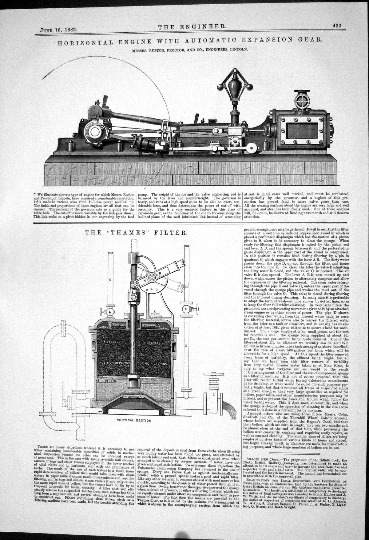 Old Thames Filter 1882 Engine Automatic Expansion Gear Ruston Proctor Victorian