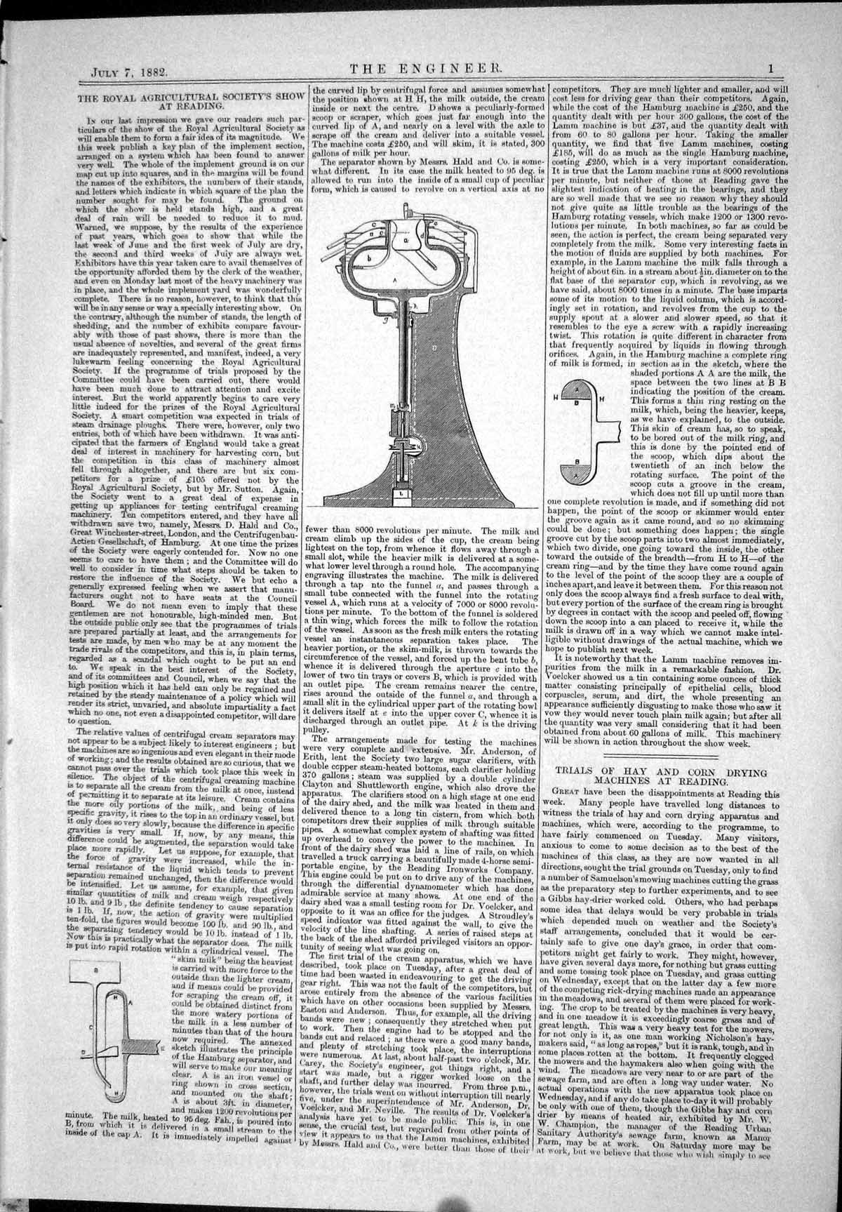 Old 1882 Engineering Royal Agricultural Society Show Reading Machiner Victorian