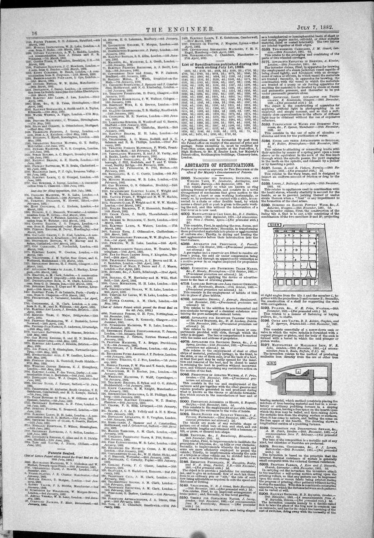 Antique Print 1882 Patents Davis Ores Glaser Holliday Pottery Roberton Lake
