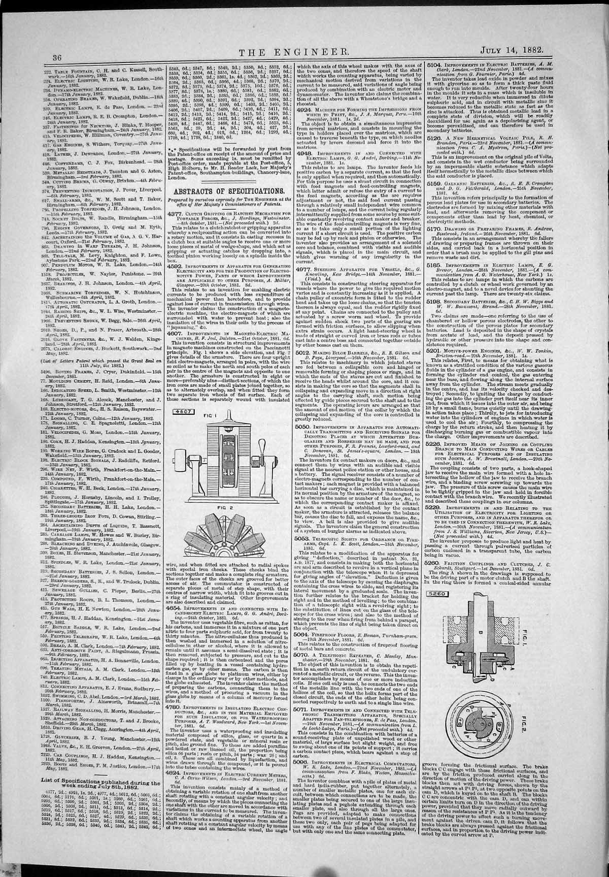 Old 1882 Engineering Patents Lamps King Brown Sharp Ward Joel Eckardt Victorian
