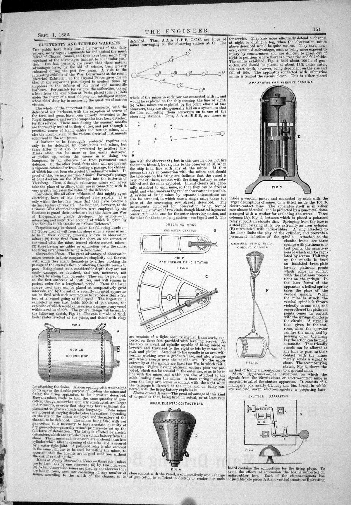Old 1882 Electricity Torpedo Warfare Shutter Apparatus Stidder Valve Victorian