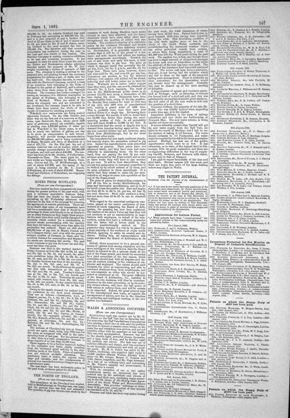 Old 1882 Engineering Patents Propeller Corneby Gas Engines Turner Alb Victorian