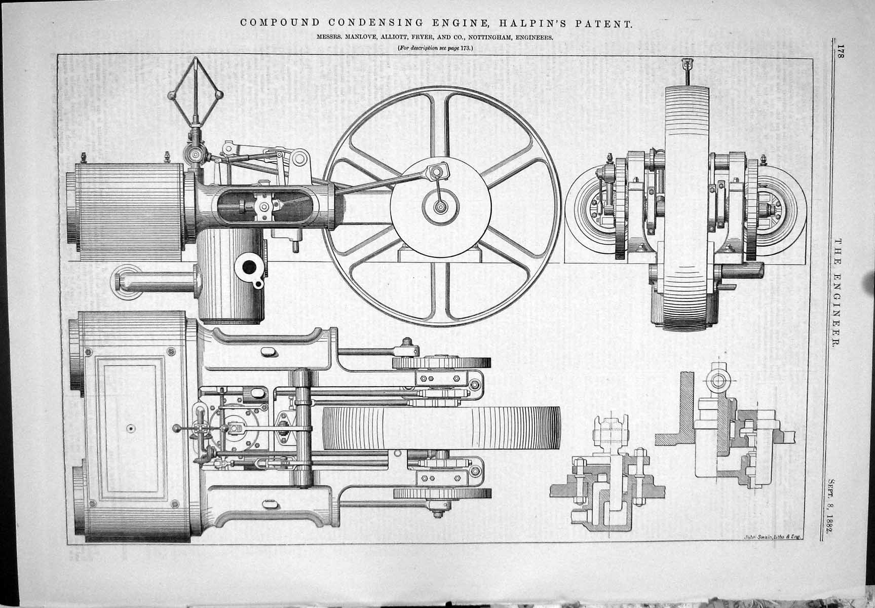 Old *6026 1882 Condensing Engine Halpin Patent Manlove Alliott Fryer