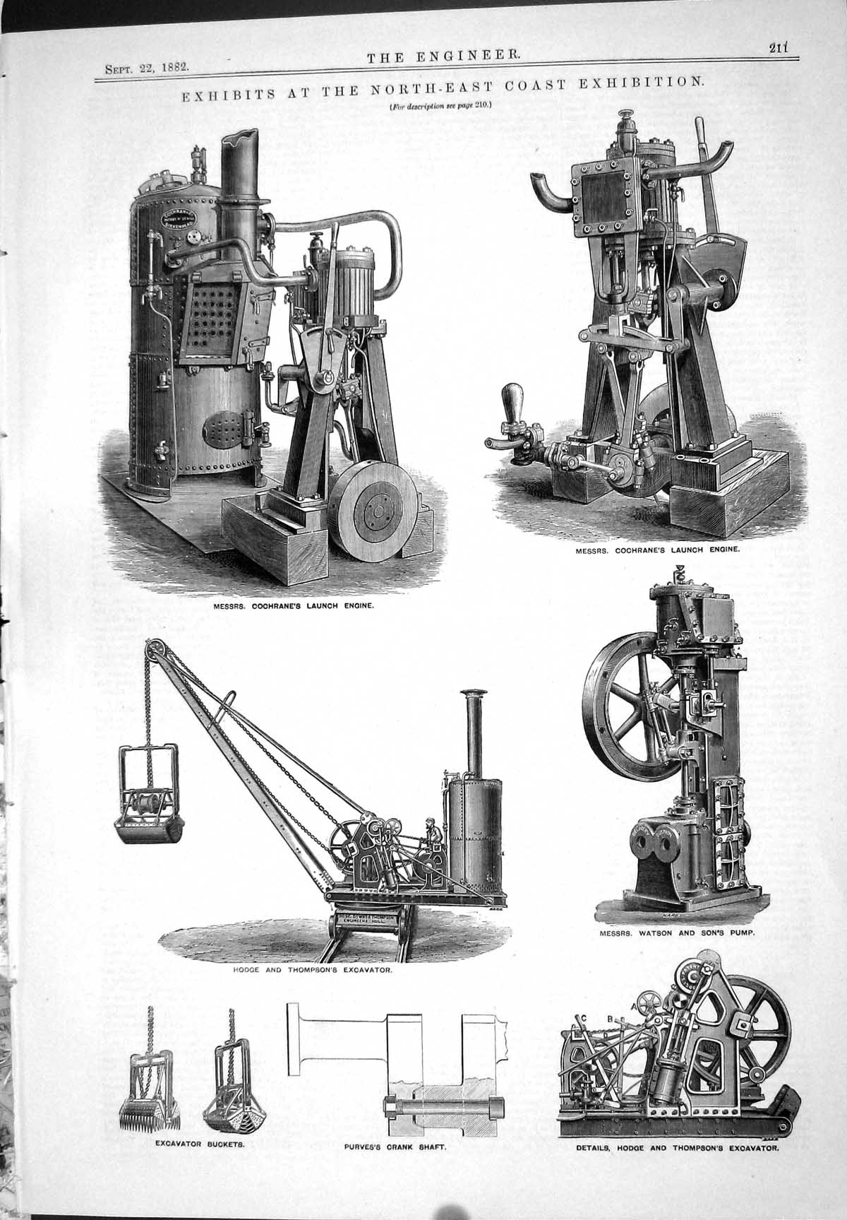 Old 1882 Engineering Cochrane Launch Engine Hodge Thompson Watson Pur Victorian