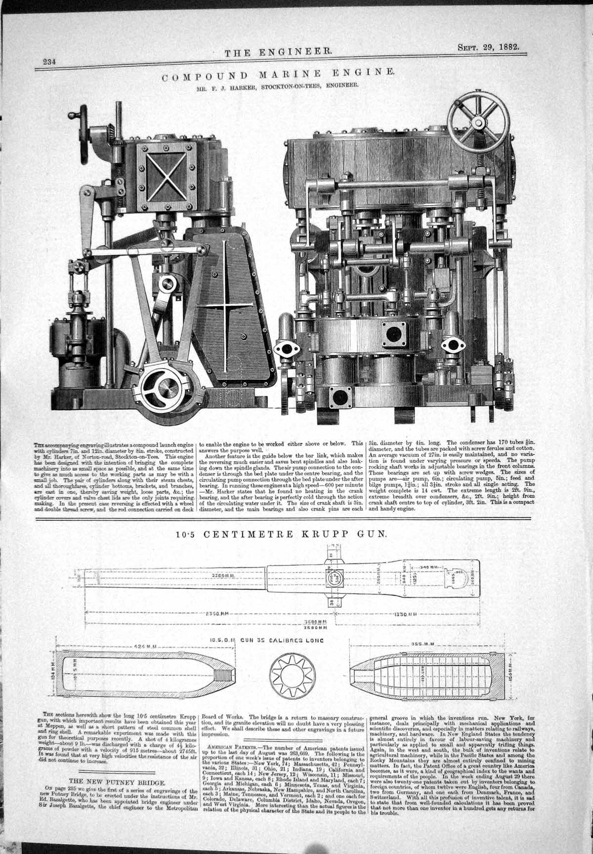 Old 1882 Engineering Compound Marine Engine Harker Centimetre Krupp G Victorian