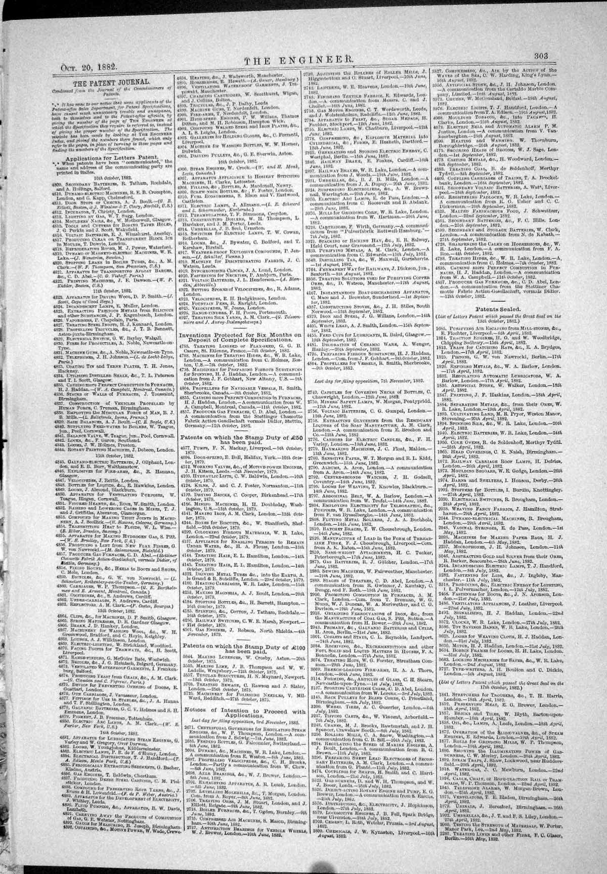 Antique Old Print 1882 Patents Lake Steam Boilers Haddan Jones Hopwood Valves
