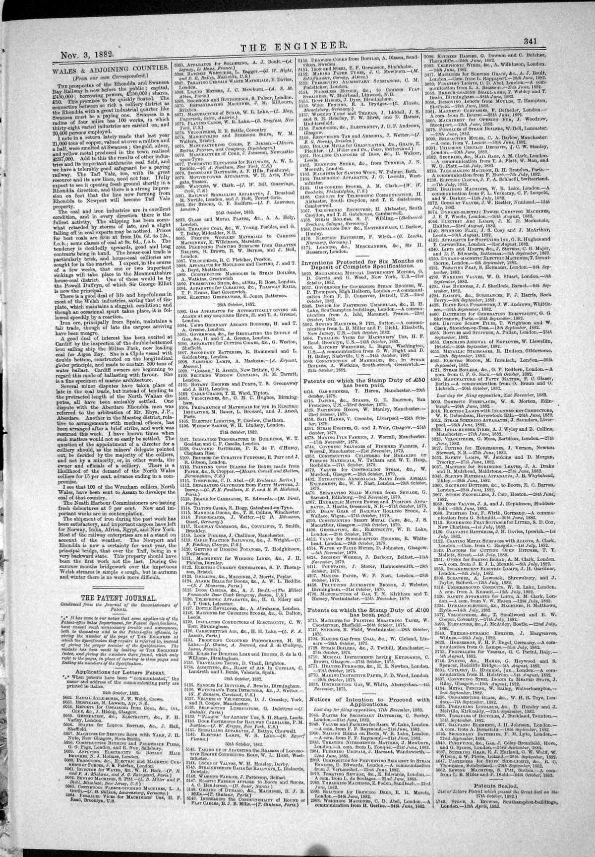 Old 1882 Engineering Patents Evans Furnaces Weaving Looms Rollason Br Victorian